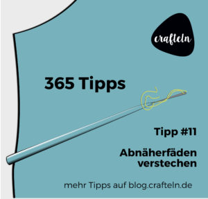 Abnäherfäden verknoten und verstechen